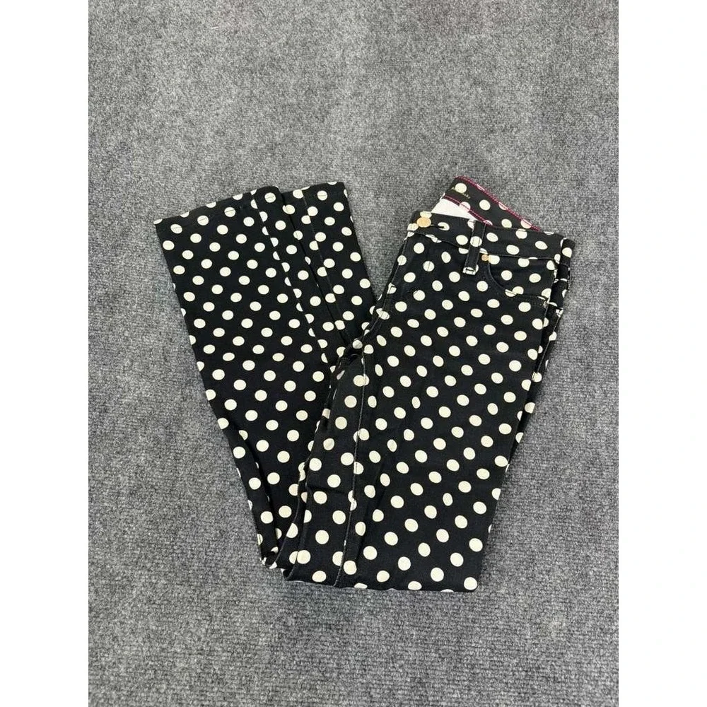 Kate‎ Spade Perry Street Black White Prep Looky Jeans 24 Polka Dot USA Made